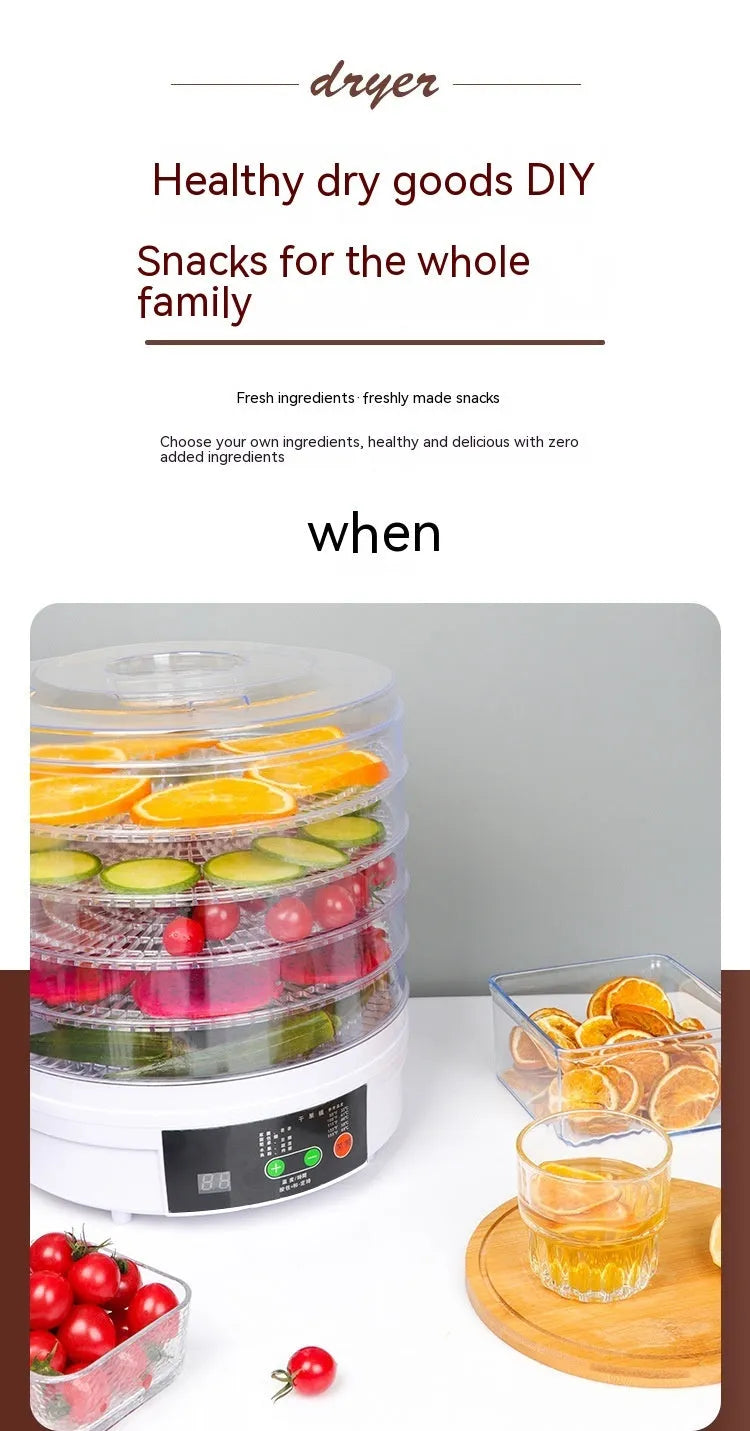 Five-layer household food dehydrator with UK plug for drying fruits and vegetables