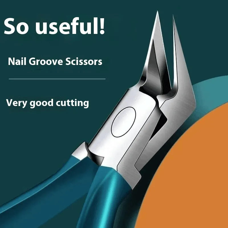 Household nail maintenance kit with stainless steel tools including champagne pliers and oblique pliers