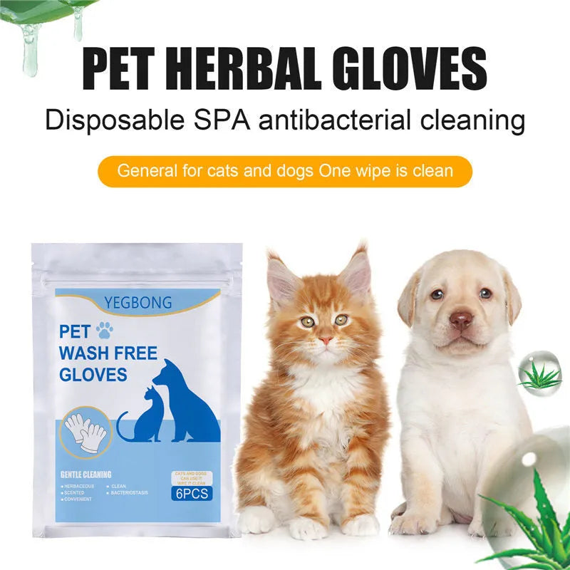 Disposable non-woven aluminium foil pet grooming gloves in bagged 6-pack