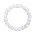 White jade barrel beads bracelet with polished Hetian jade stones in three size options