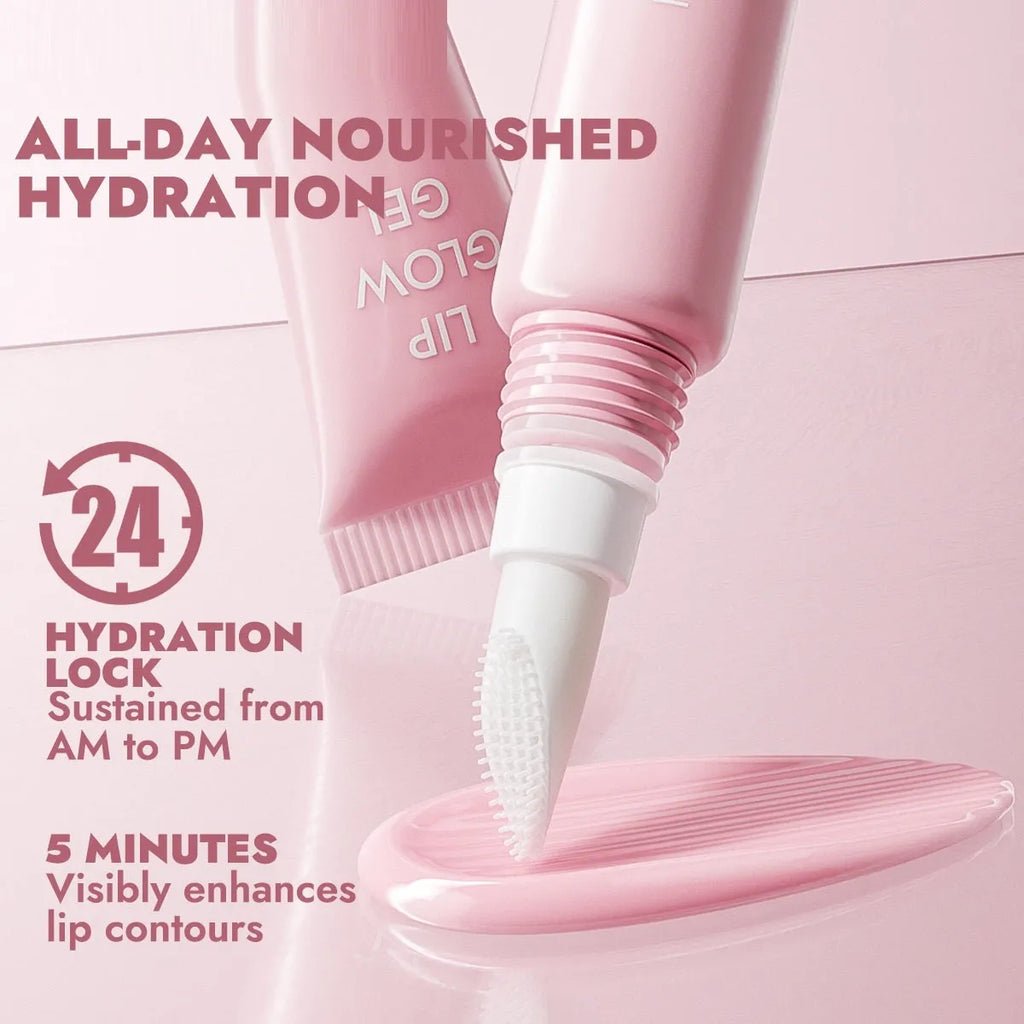 Hose lip balm with silicone brush head, 10g, white packaging