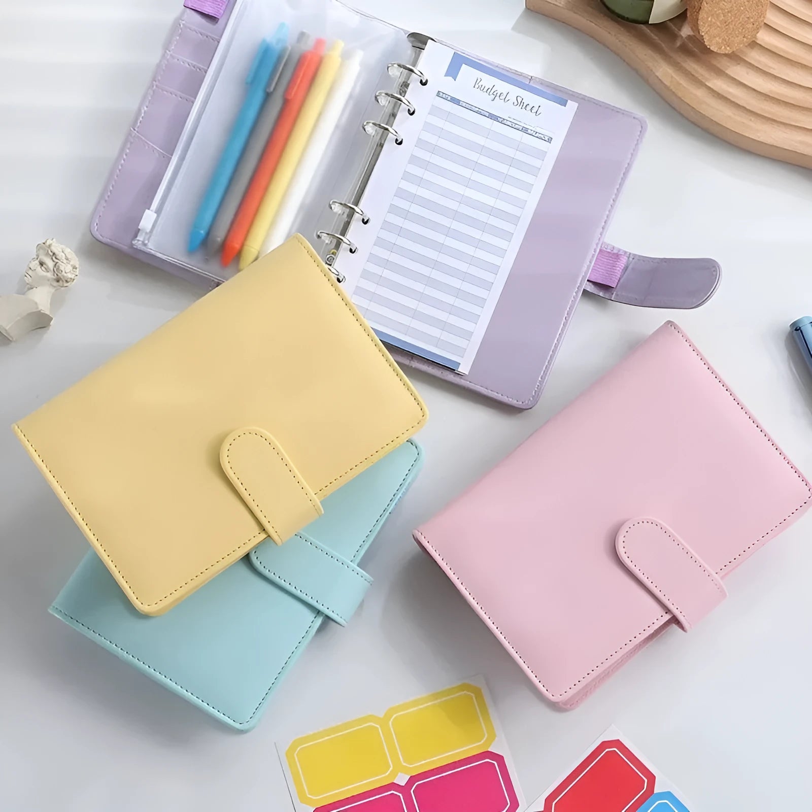 A5 PU leather notebook shell with zipper closure in a solid colour, shown closed.
