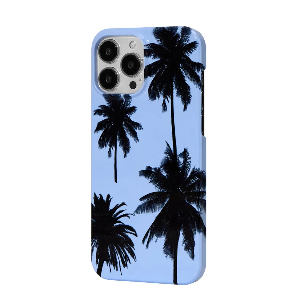Original summer coconut TPU phone case with bracket for iPhone 14 13 12 11 Pro Max Plus XS XR X - protective bumper cover