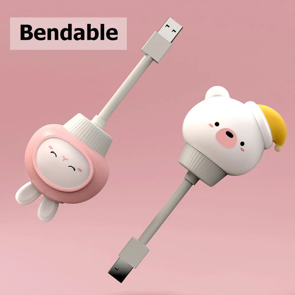 USB portable LED night light with cartoon animal design and remote control