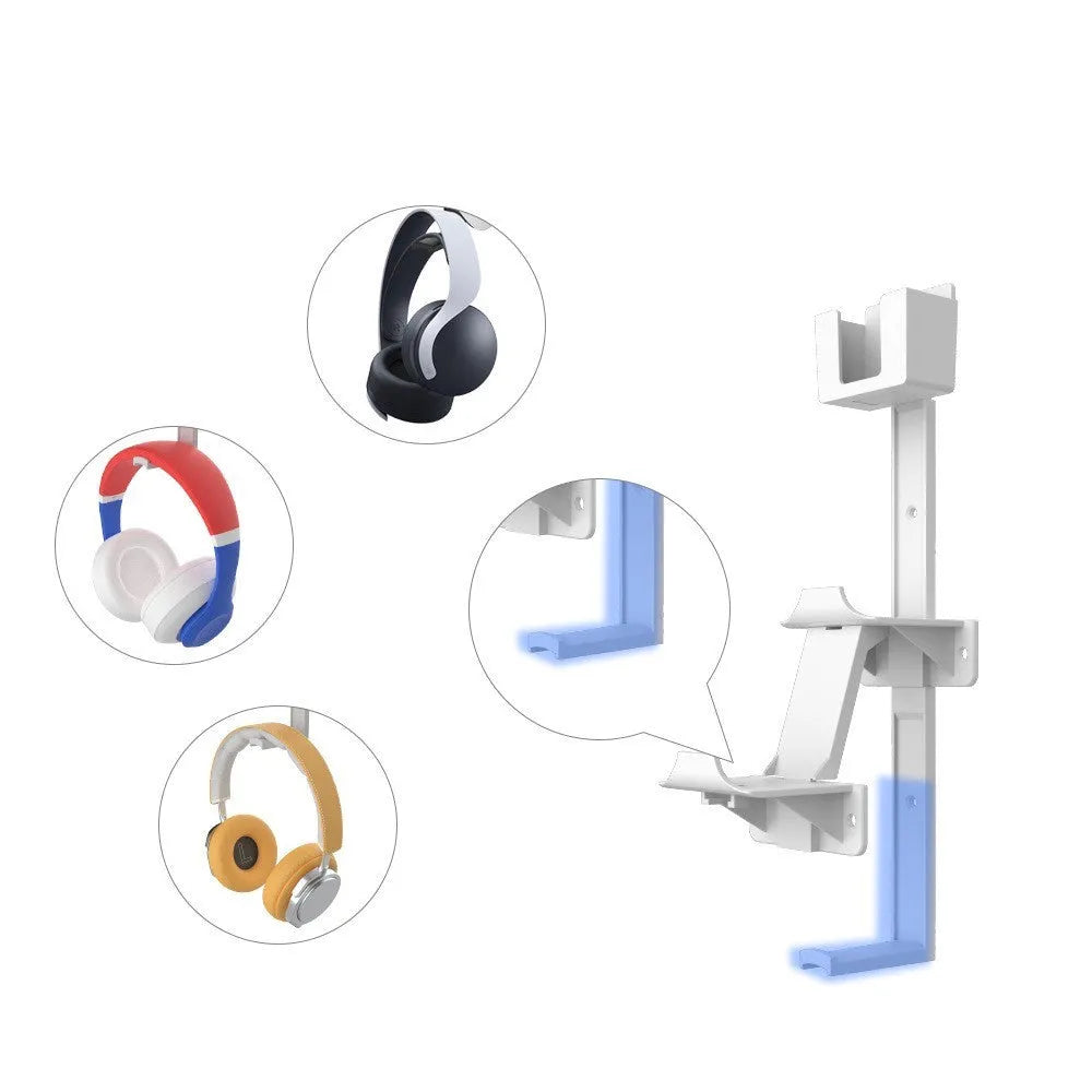 Wall-mounted remote control hook for gaming accessories in black colour