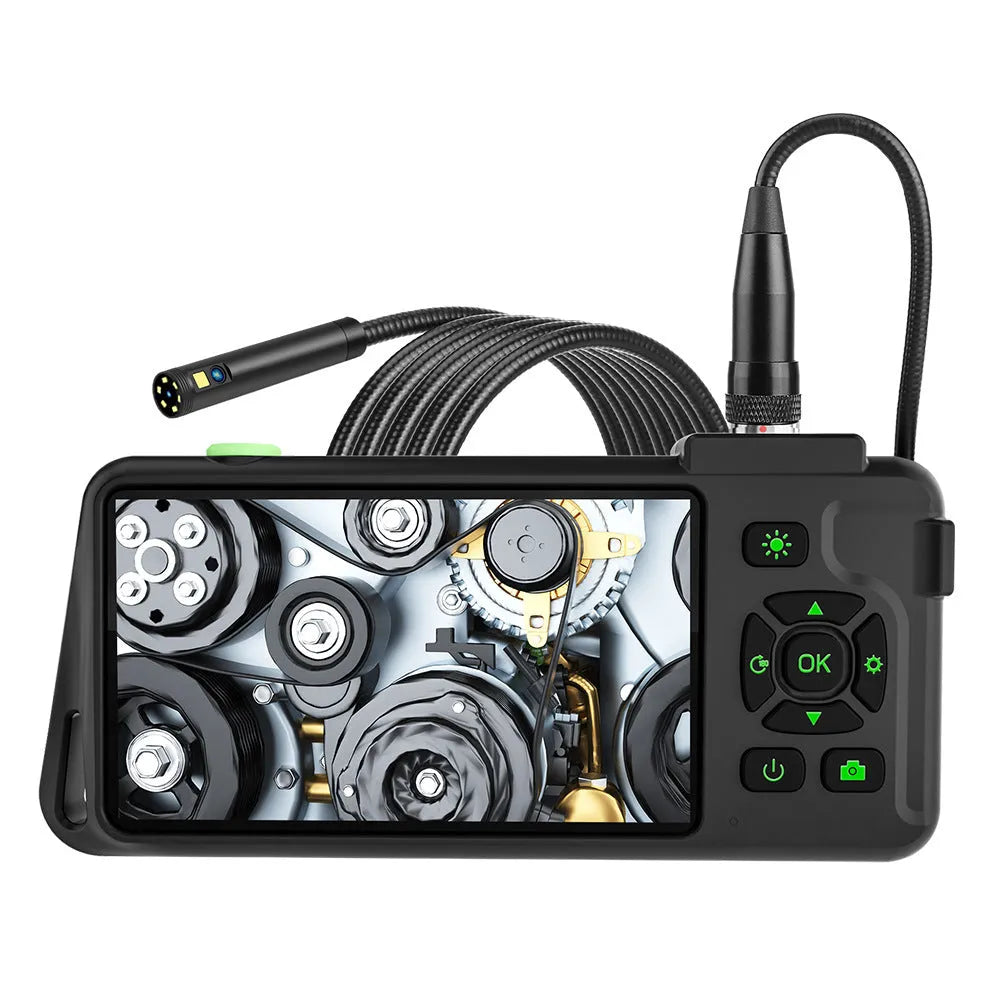 Portable industrial endoscope with 4.5-inch screen and 1-metre probe for automotive pipeline inspection