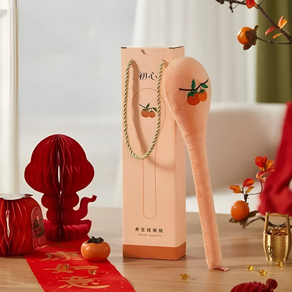 48cm health massage back pounding percussion stick with zipper mechanism and meridian flap design