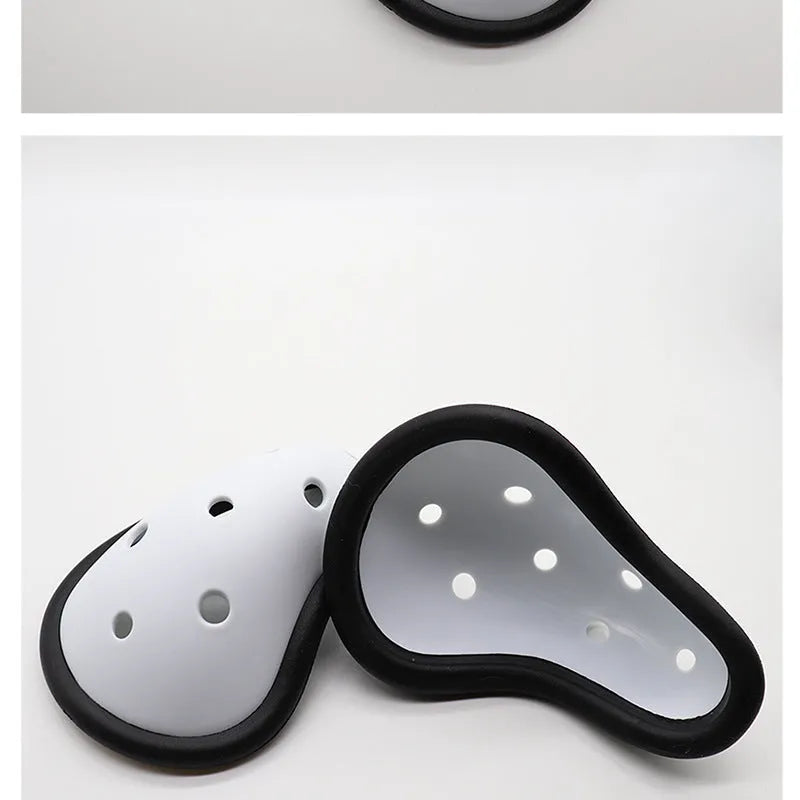 Rubber sports groin guard for adult and children, used in Sanda, rugby, and hockey.