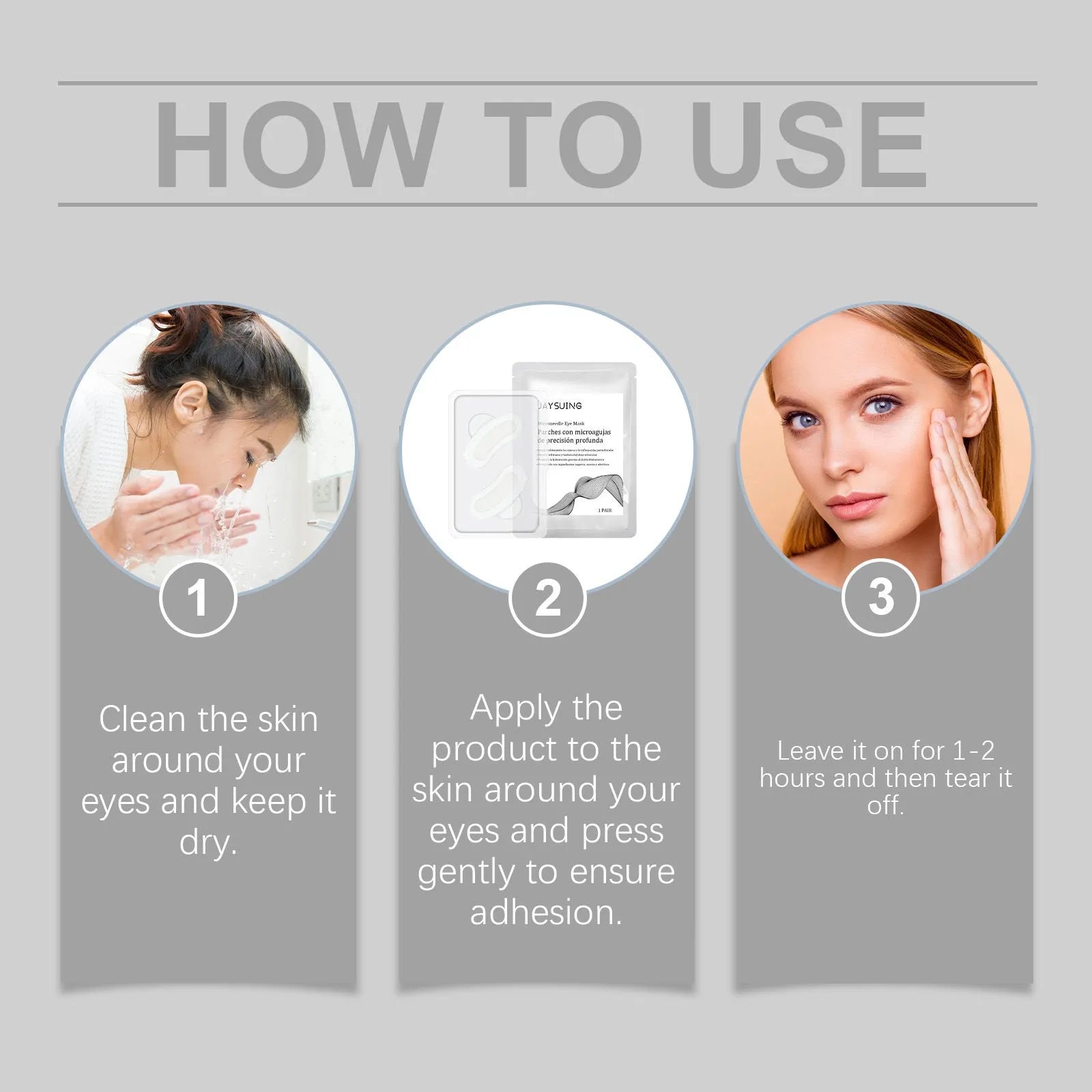 Micro needle hydrogel eye mask patch with hyaluronic acid and peptides for under-eye dark circles