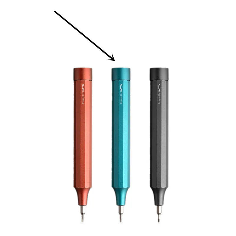 Green 24 in 1 electronics repair screwdriver set with magnetic bit storage and prism grip handle.