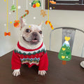Red wool pet Christmas sweater for dogs and cats, available in sizes S to 2XL, casual style