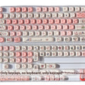 Pink PBT key cap with fragrant pig character design for mechanical keyboards