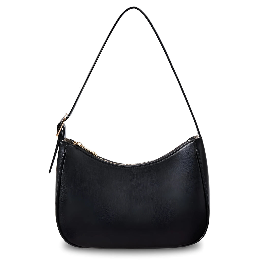 Simple retro waterproof PU shoulder bag shown in multiple colour options