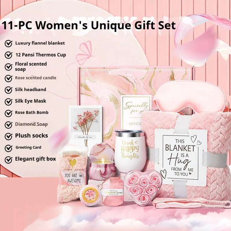 Aromatherapy candle soap bath gift set in a modern plastic container