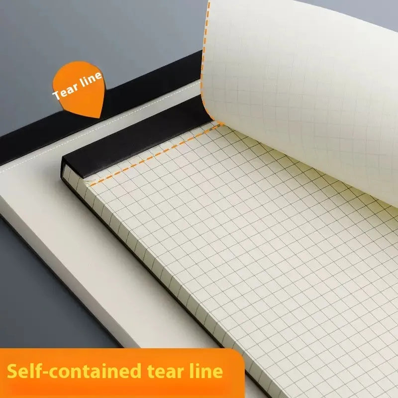 A5, B5 and A4 tearable writing pads with 80 sheets showing blank, grid and horizontal line ruling options