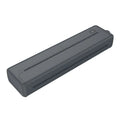 Black A4 portable Bluetooth printer with USB port measuring 28 x 7 x 5 cm