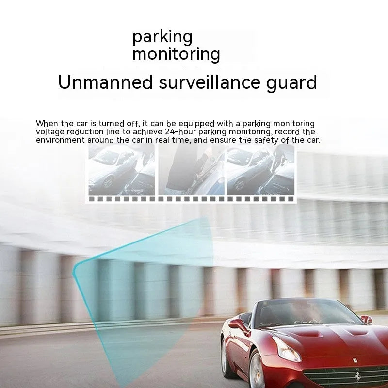 Black dash camera with 5-inch screen, front and rear 2K recording, WiFi and GPS features