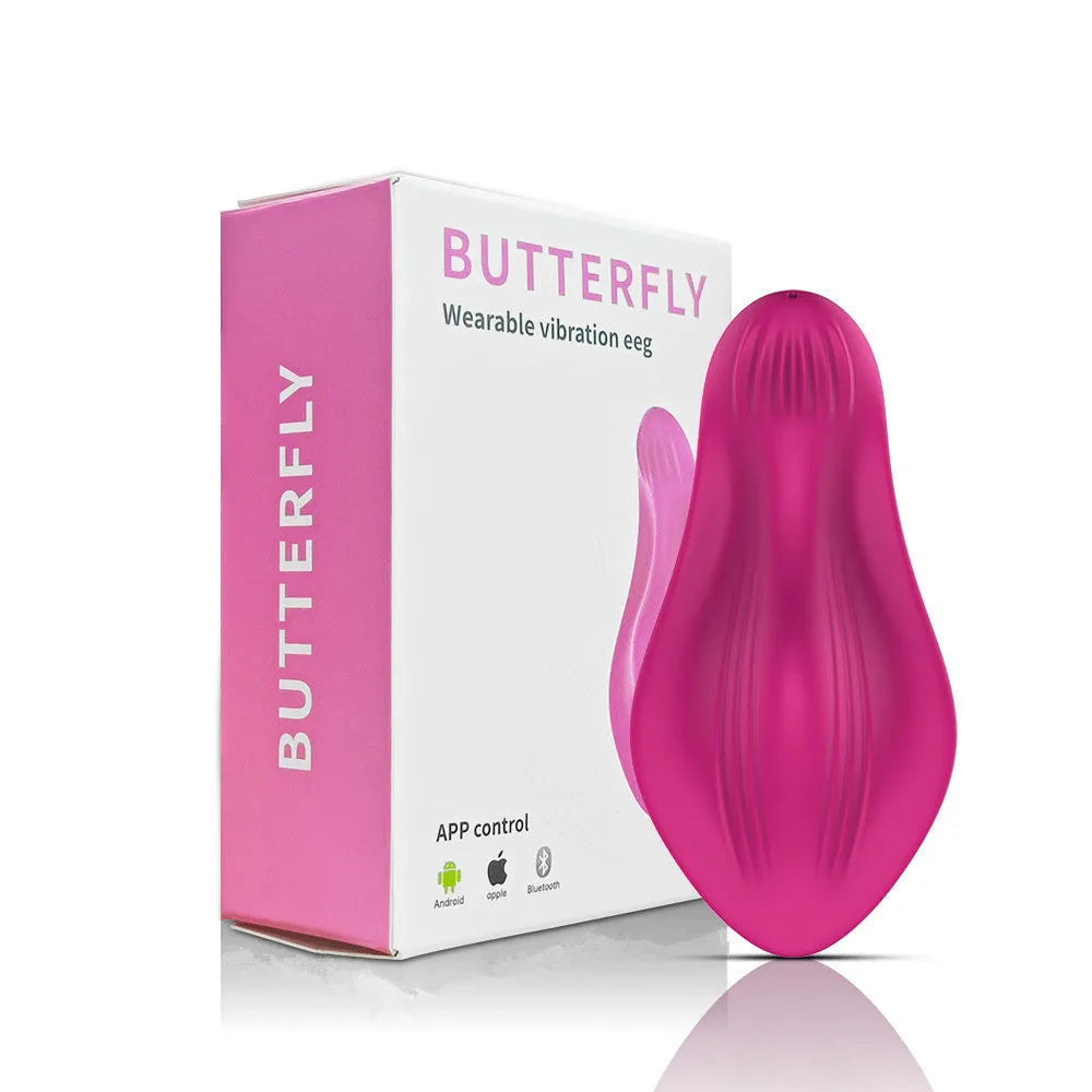 Rose red APP remote control wearable female massager with USB charging port
