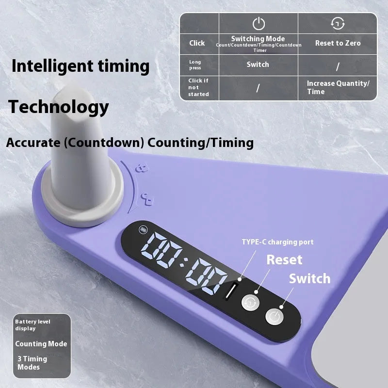 Split multifunctional skiing machine trainer and supine board in twilight purple colour with 85cm dimensions