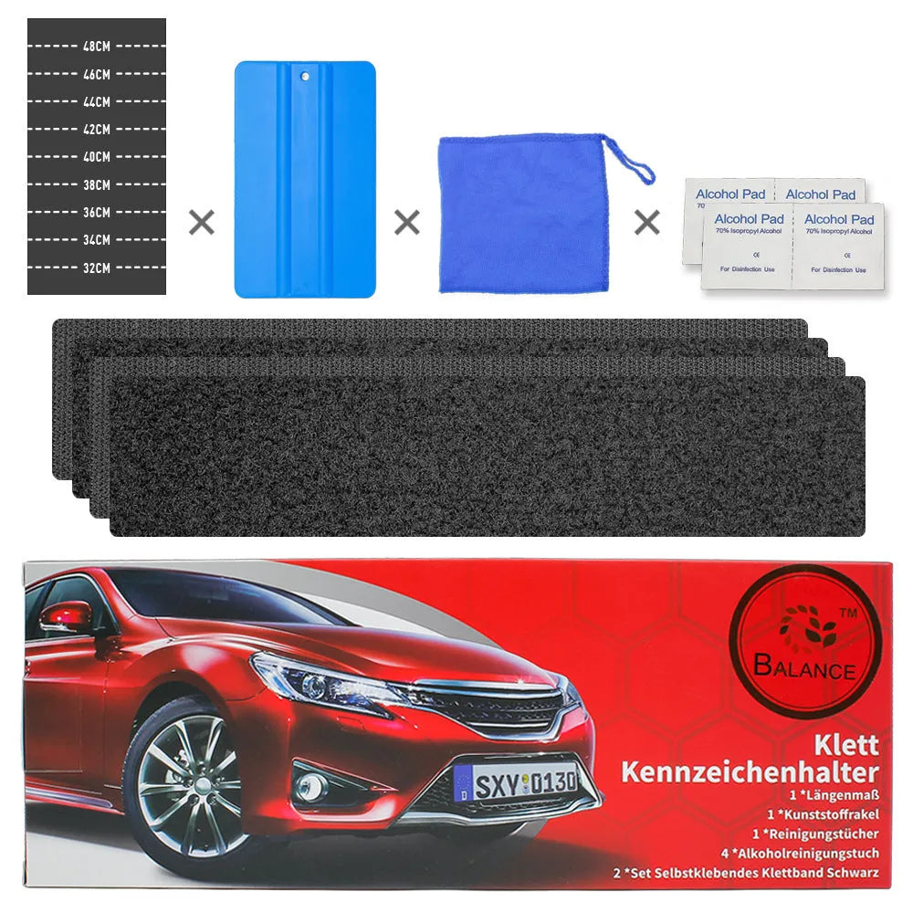 Self-adhesive license plate fixing strip 100x500mm right angle blended material pair pack