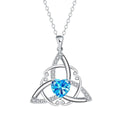 Women's Celtic knot necklace with geometric copper pendant in choice of four electroplated colours.