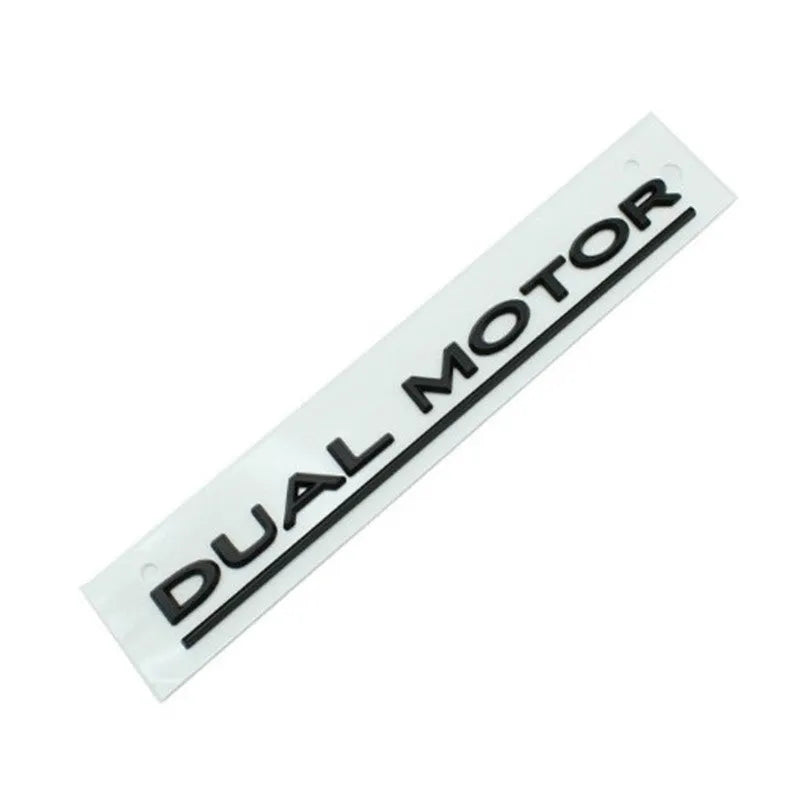 ABS plastic performance label sticker for Tesla Model 3 bumper in matte black and silver colour options.
