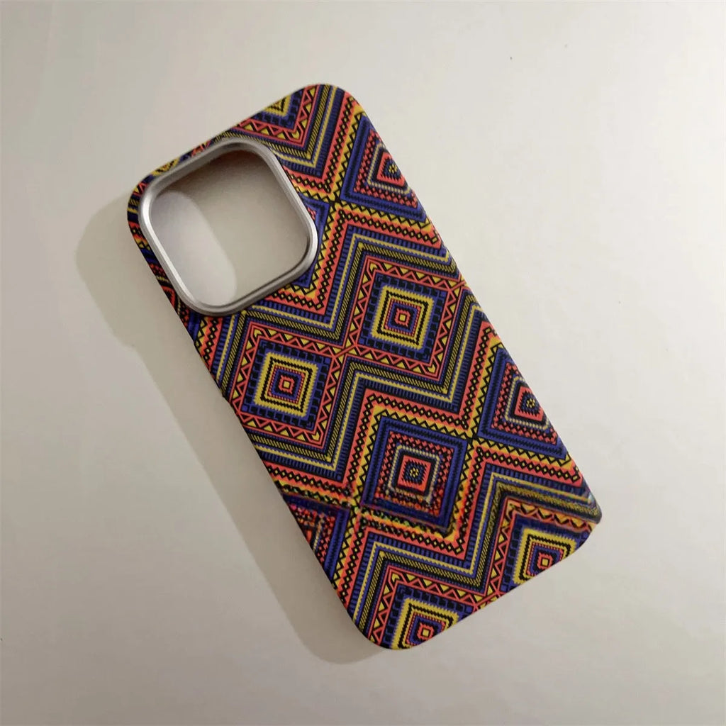 Kevlar skin texture micro relief PC hard phone case frosted finish with magnetic suction for iPhone