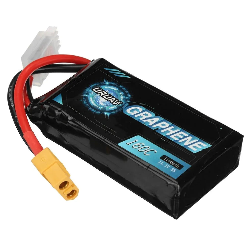 2S 7.4V 1200mAh hard case Lipo battery for RC models showing compact size