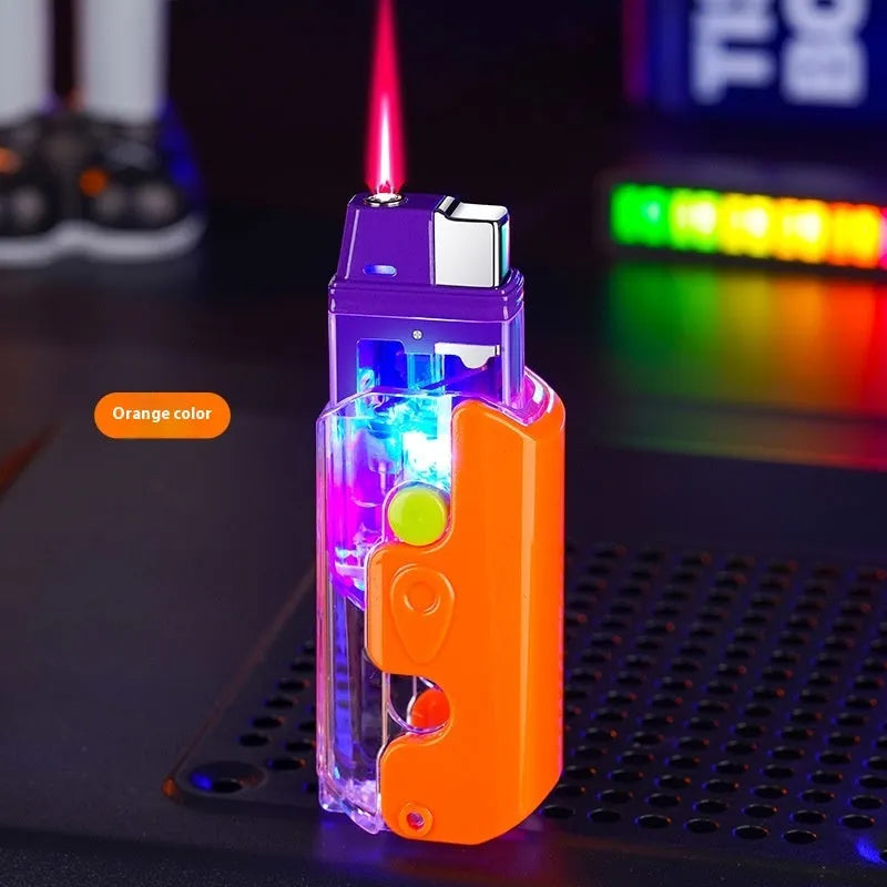 Colourful luminous radish lighter in orange, purple or green with plastic construction