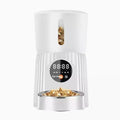 Automatic pet feeder with remote control for timed quantitative feeding in black or white colour