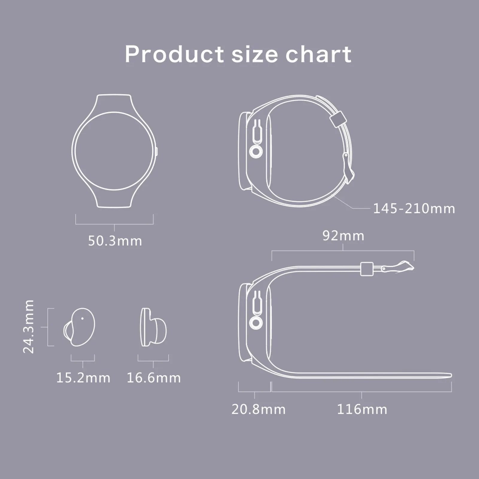 Black Bluetooth headset attached to a smart bracelet with colour screen for heart rate and step tracking.