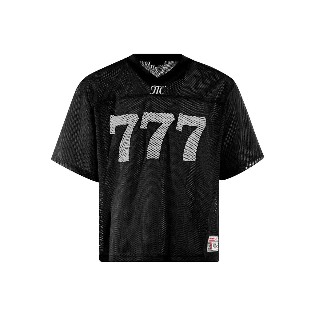 Retro style loose fit polyester t-shirt shown in black, white, purple, and orange colour options.