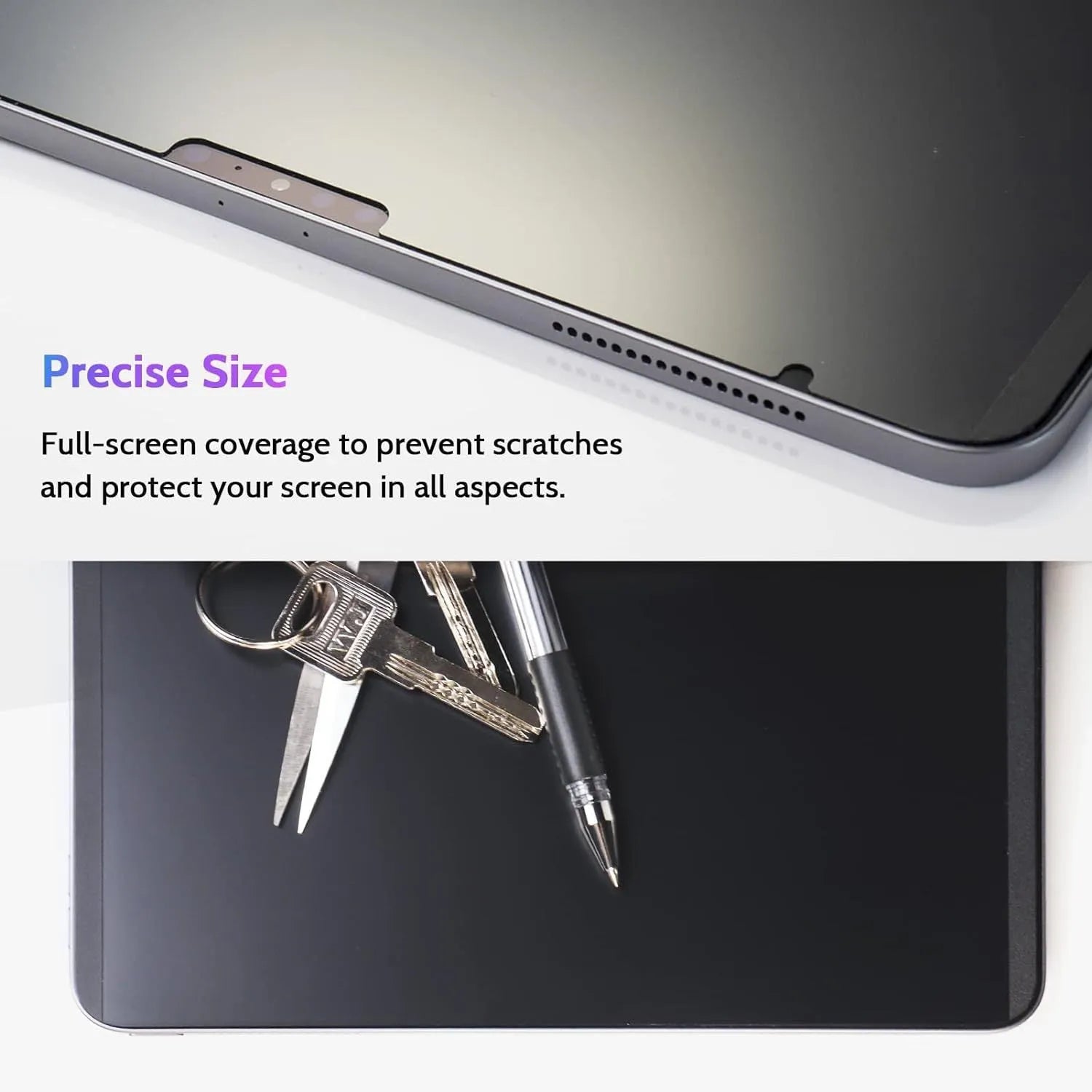 Magnetic iPad privacy film with storage clip for screen protection on various iPad models
