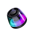 White cylindrical portable Bluetooth speaker with ambience lighting and magnetic base