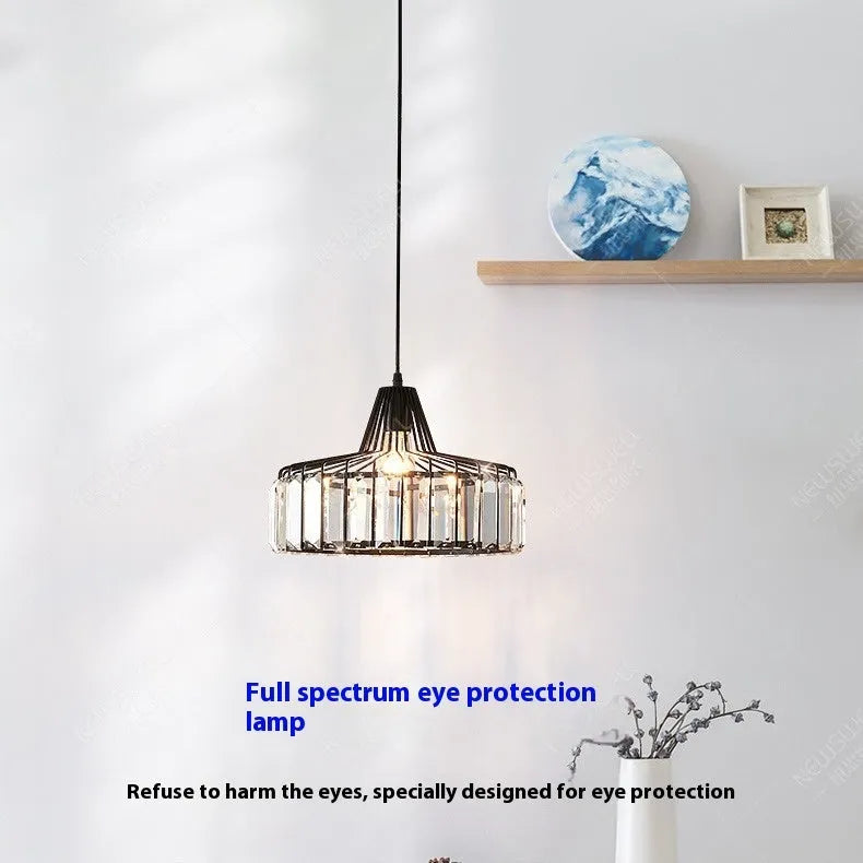 Modern crystal chandelier droplight in black or gold finish with LED colour changing lights