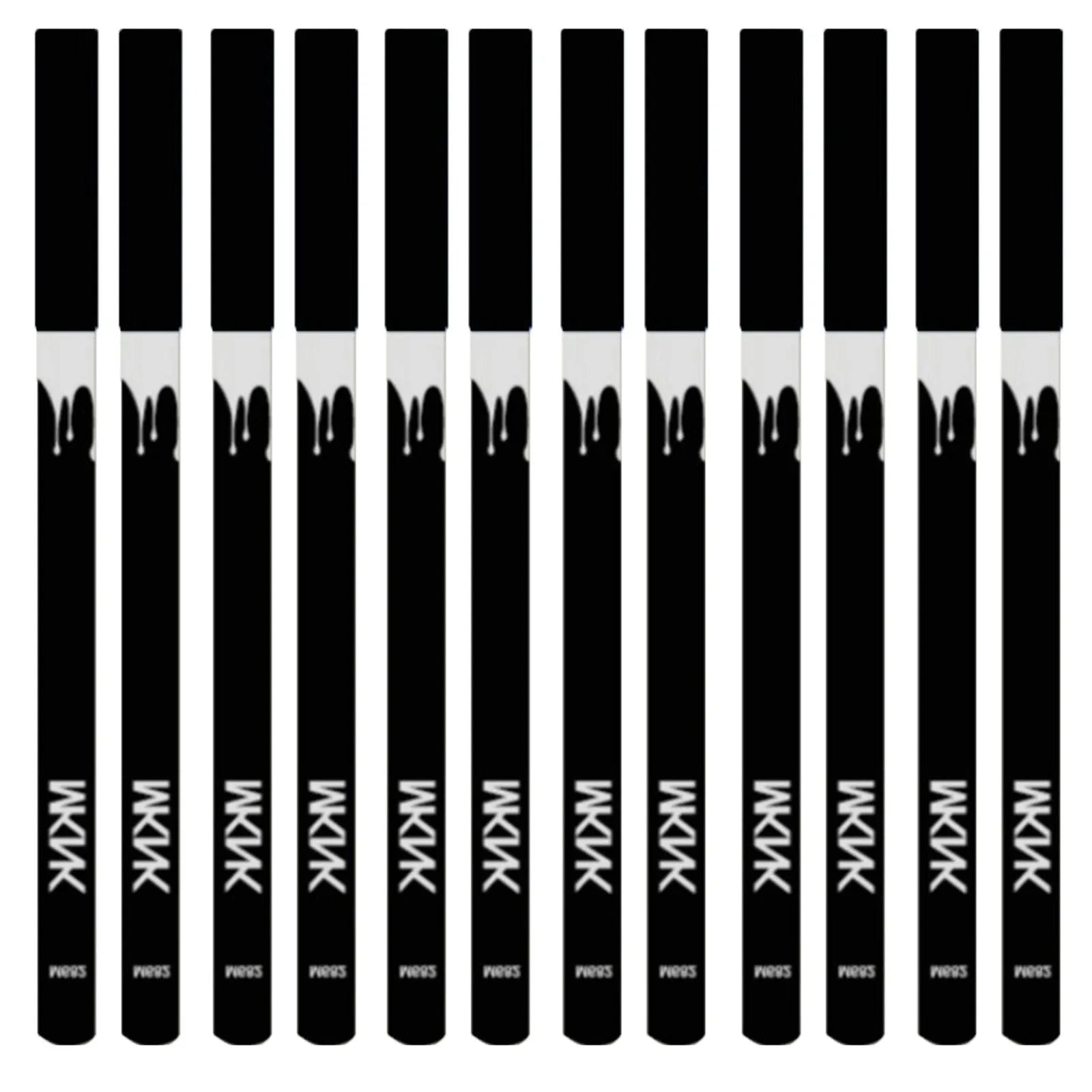 12 piece white and black retractable eyeliner pencil set with sharpener, waterproof and long-lasting