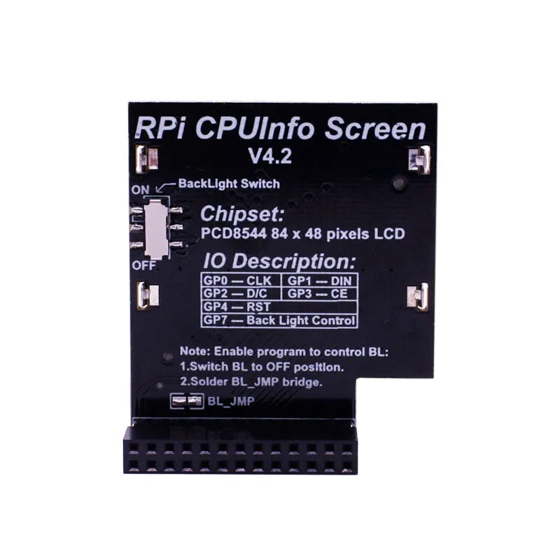 1.6 inch LCD display with backlight switch for Raspberry Pi CPU monitoring