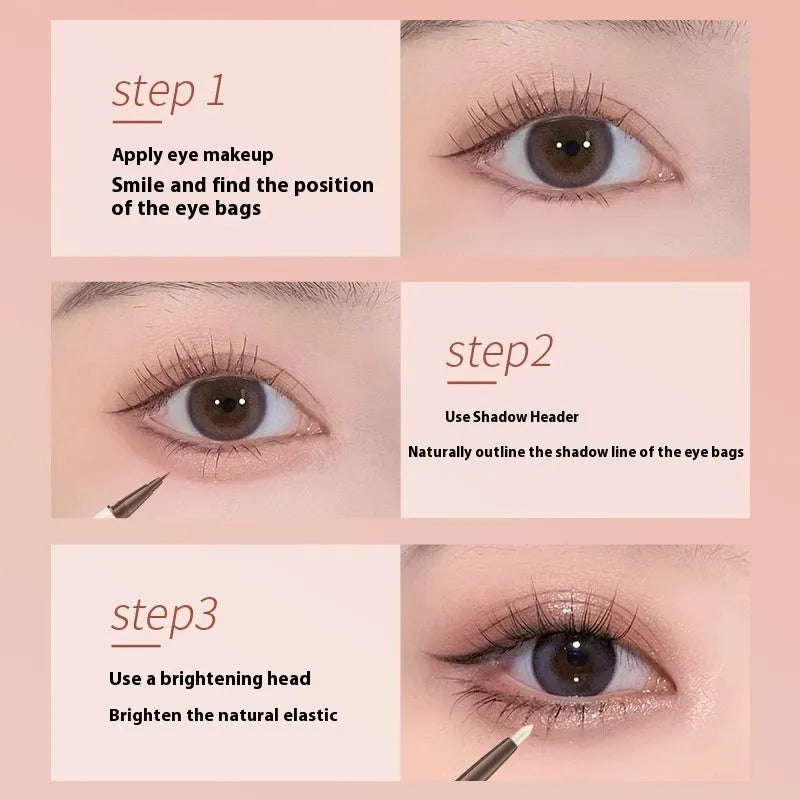 Dual-tip liquid eyeliner with star brush and silkworm pen in pearlescent colours