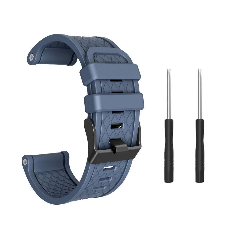 Black silicone sports watch strap with 26mm lug width for Jiaming watches