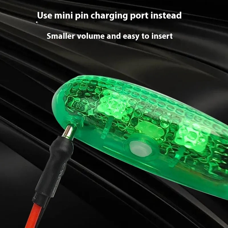 V3 wireless charging navigation light for RC models showing compact size and multiple colour options