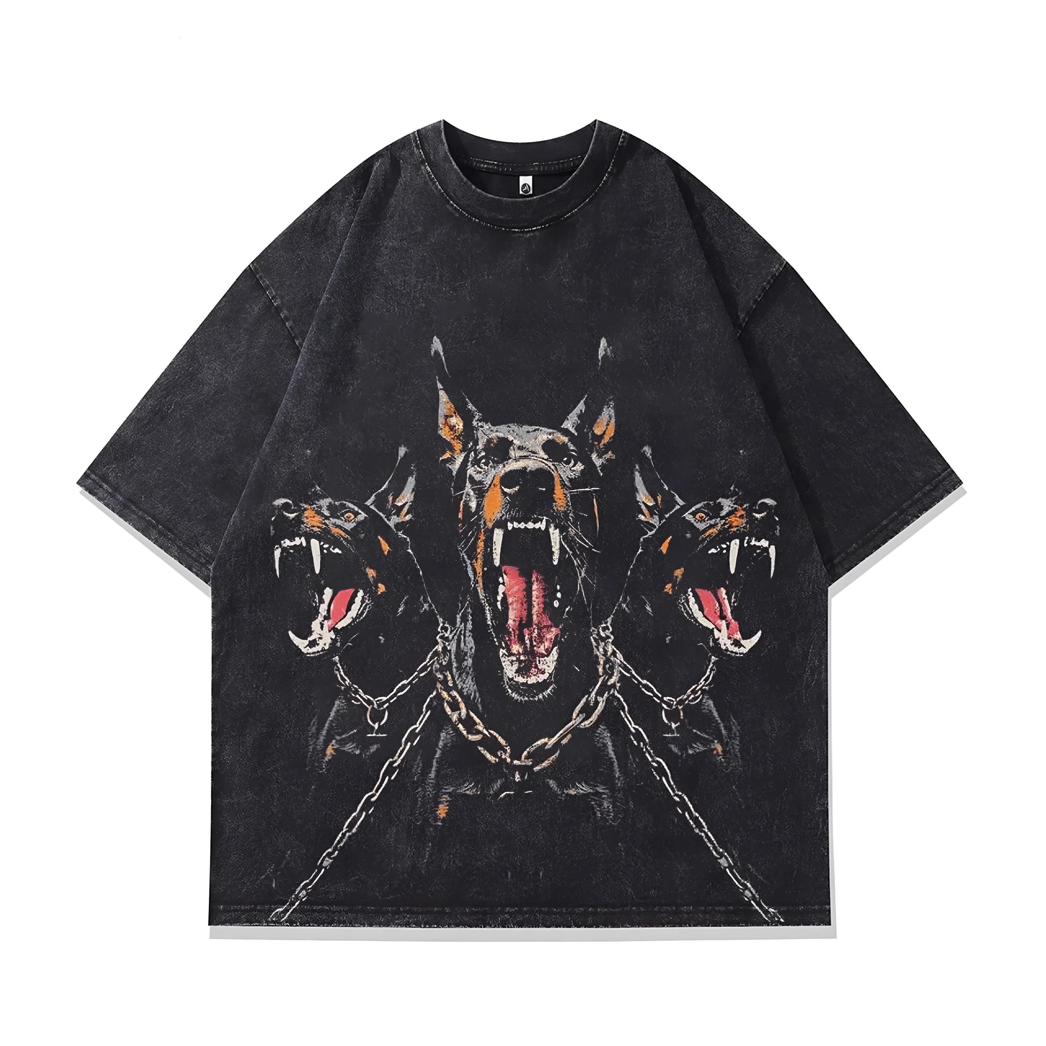 Men's short sleeve cotton t-shirt with character print pattern in loose fit style