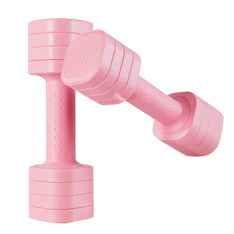 Women's detachable dumbbell set in pink colour with 5lb weight marking