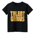 Men's black geometric print short sleeve pullover with loose streetwear fit