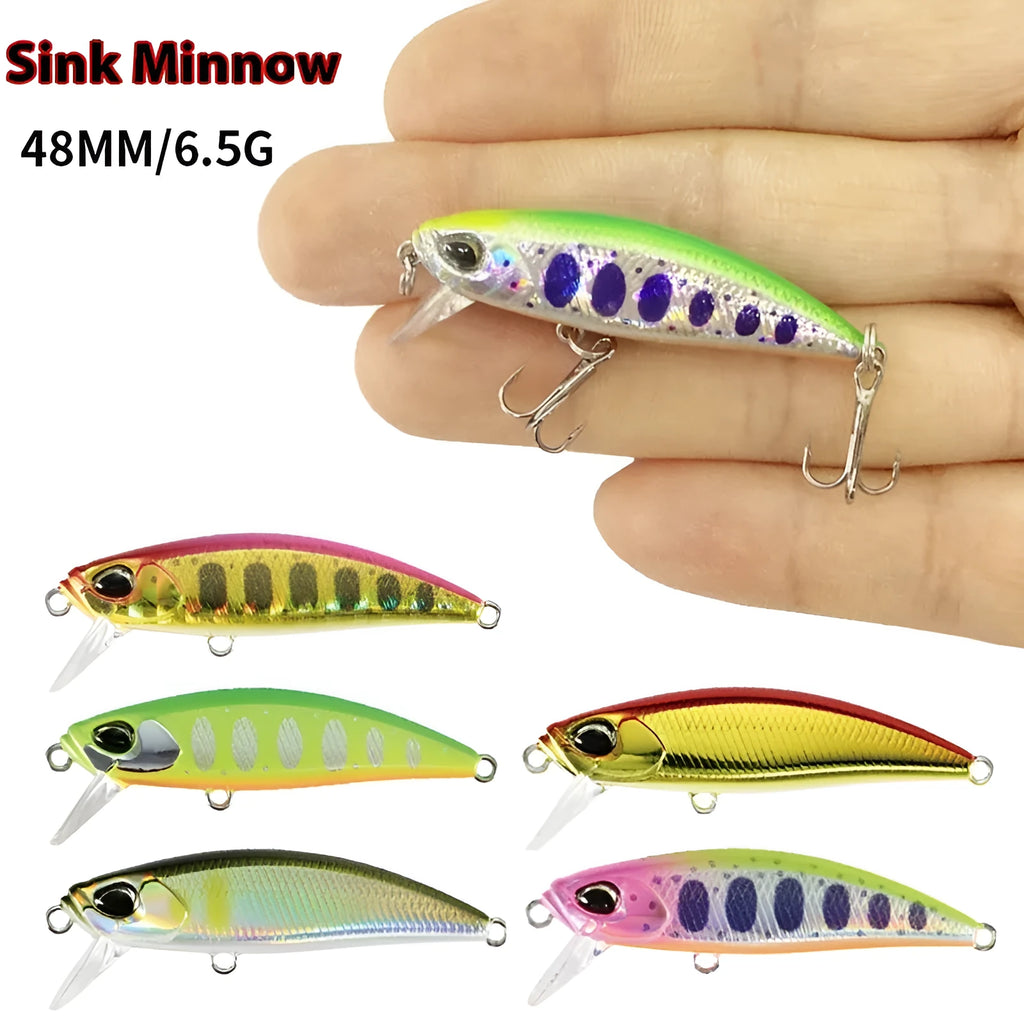 Japanese submerged mino fishing lure for mandarin fish and snakehead, 48mm soft plastic bait