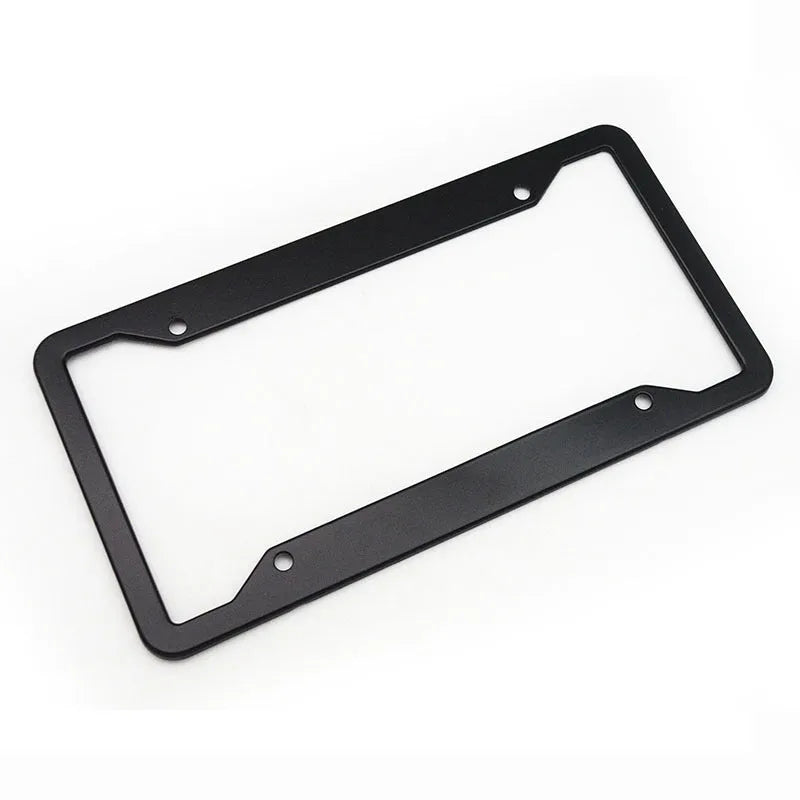 Aluminium alloy stainless steel licence plate frame in black, light grey, and sandblasted silver options