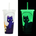 720ml plastic Halloween sippy cup with luminous straw in one of six colours
