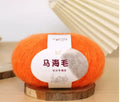 Hand-woven mohair scarf in multiple colour options with DIY knitting wool ball