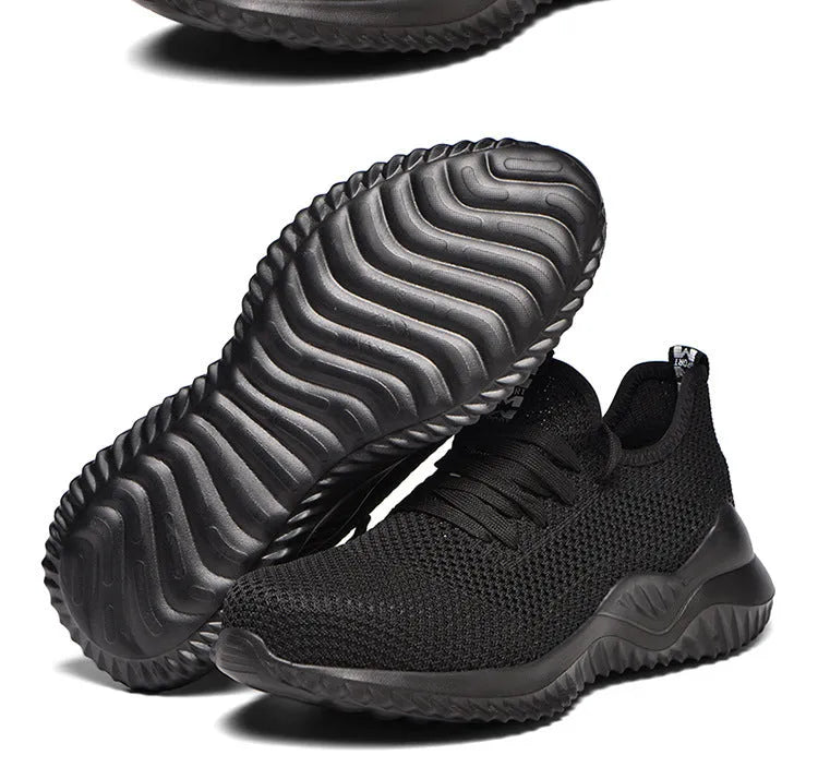 Steel toe safety work shoes in black with anti-static EVA construction