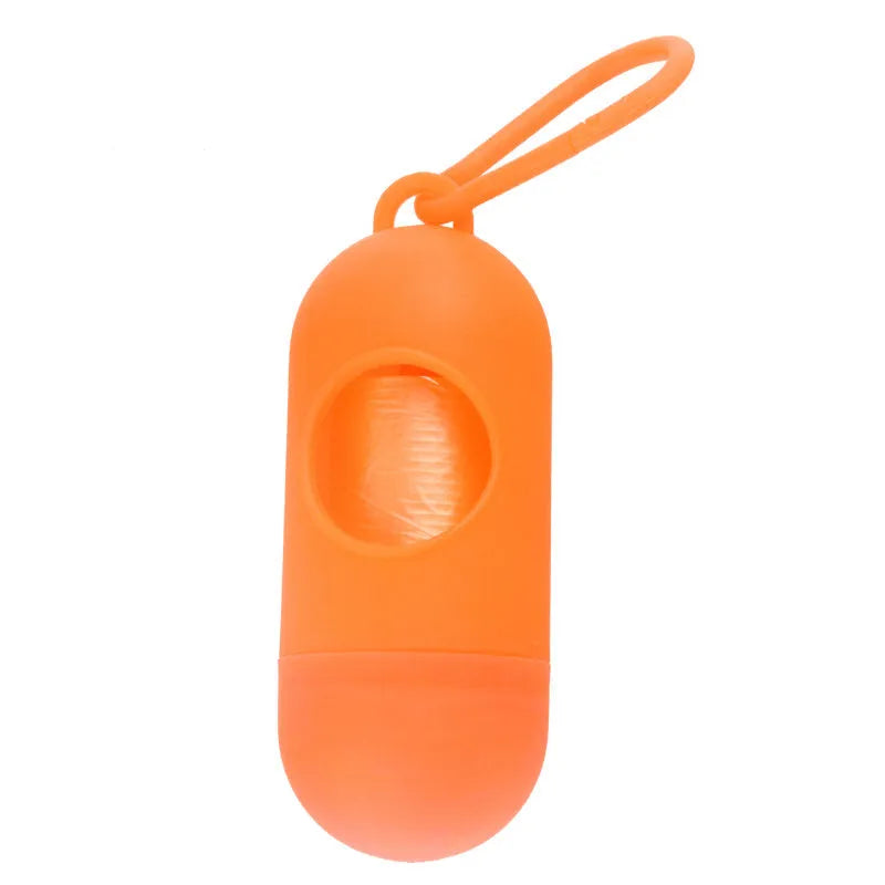 Compact dog waste bag holder with Velcro fastener and hook attachment in assorted colours