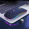 Black or white wireless computer mouse with silent buttons and dual-mode wireless connectivity